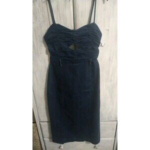 Free People Maxi Denim Sleeveless Dress Size Lrg blue boho beachy
